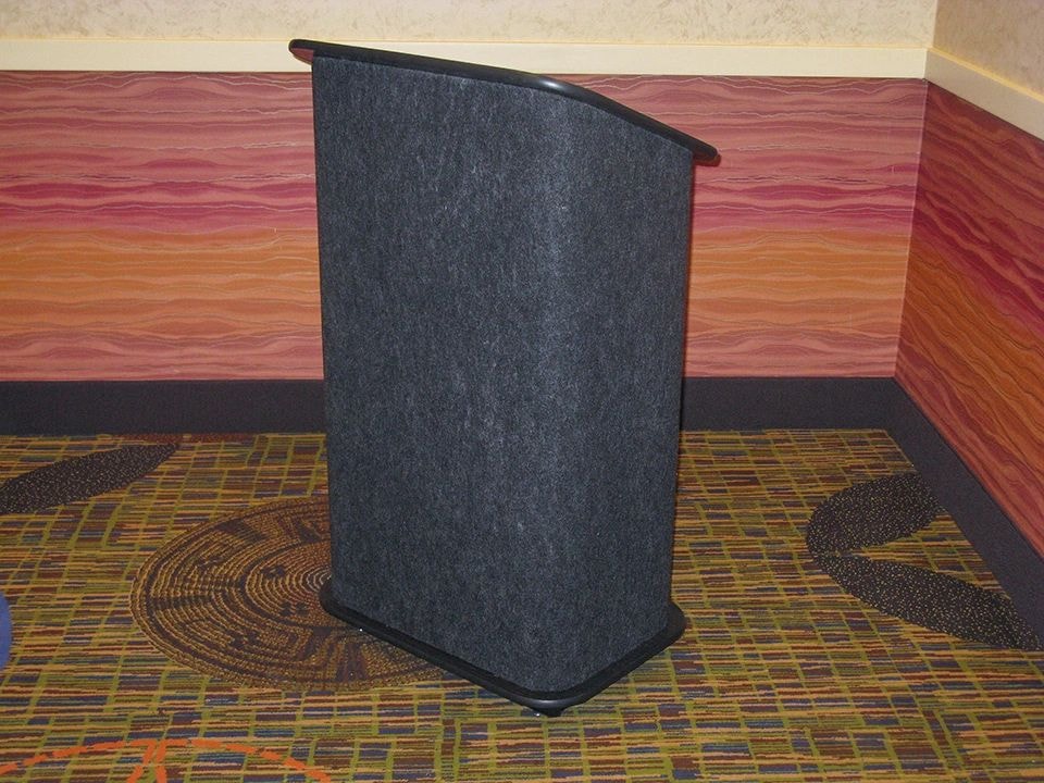 Charcoal Carpet podium angle view