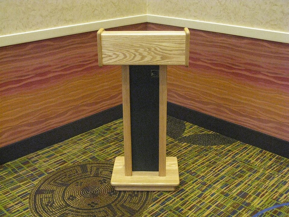 Oak Pedestal podium front view